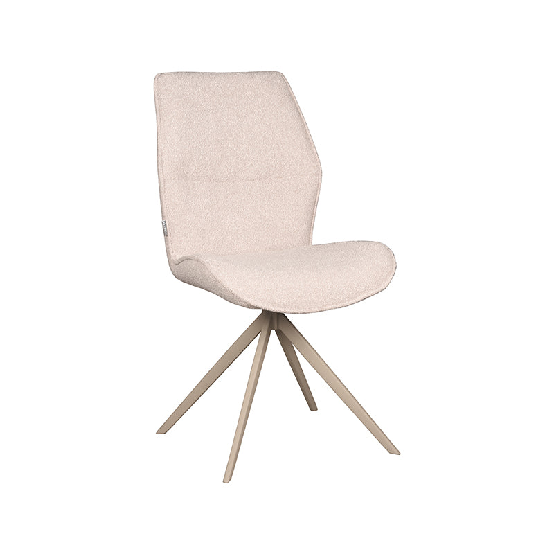 Eetkamerstoel Comfy Naturel Boucle Taupe Metalen Frame-Eetkamerstoelen-LABEL51