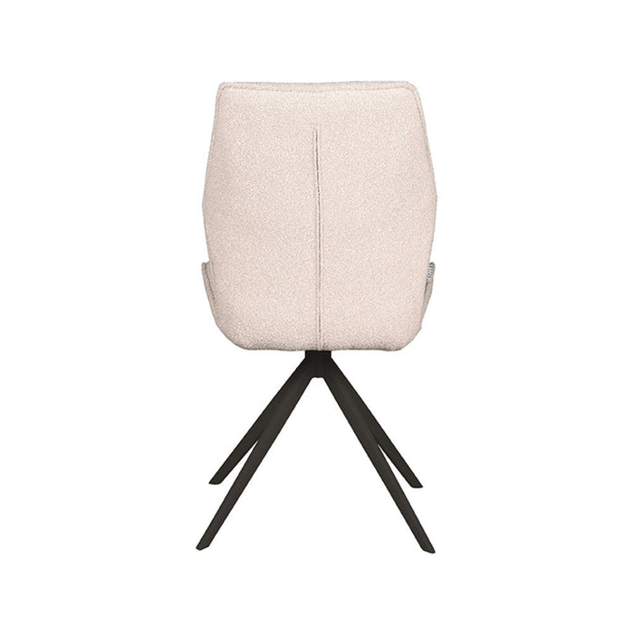 Eetkamerstoel Comfy | Naturel | Boucle | Zwarte poten-Eetkamerstoelen-LABEL51