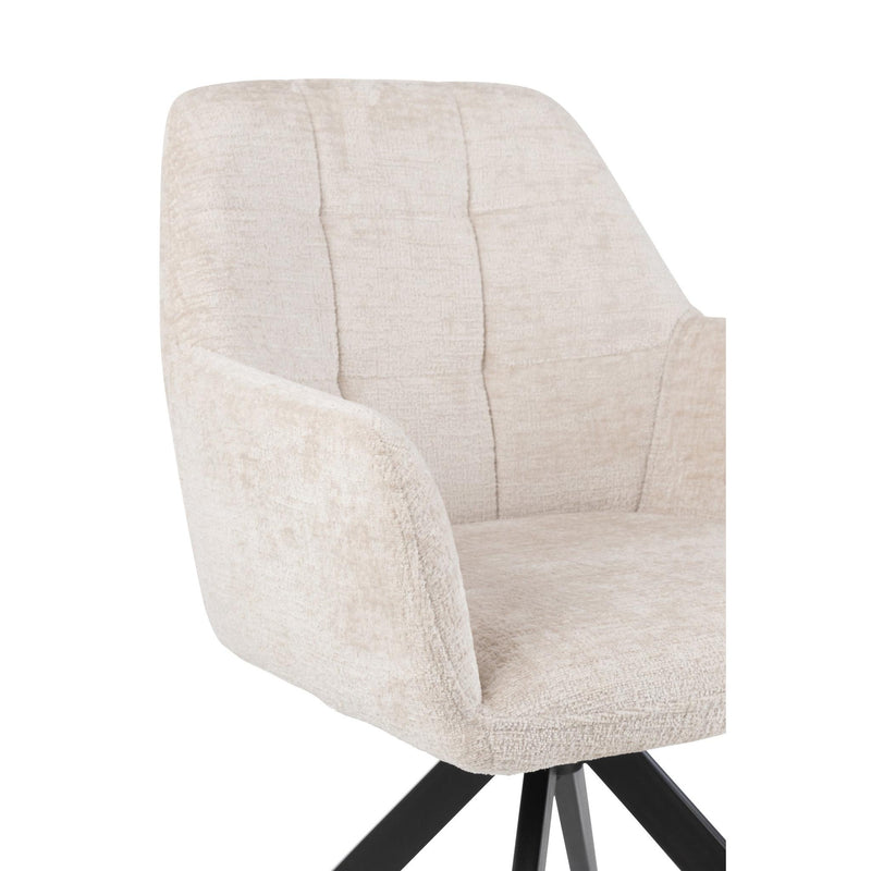 Eetkamerstoel Crème Ijzer 56 cm 56.5x58x85 cm-Eetkamerstoelen-J-Line