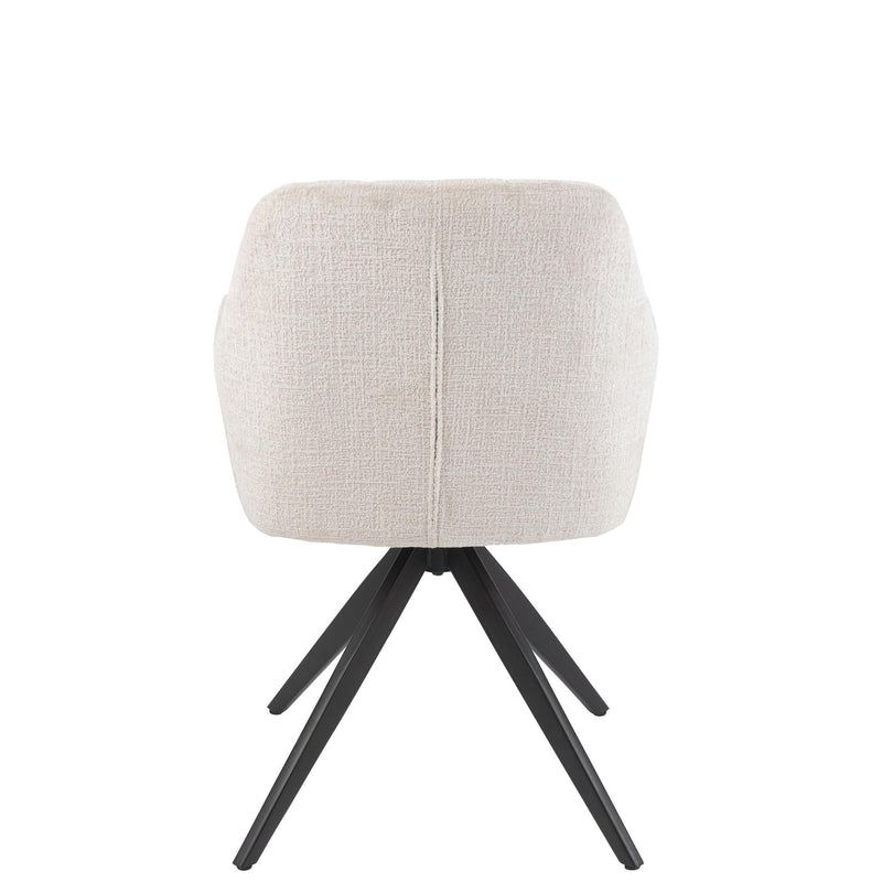 Eetkamerstoel Crème Ijzer 56 cm 56.5x58x85 cm-Eetkamerstoelen-J-Line