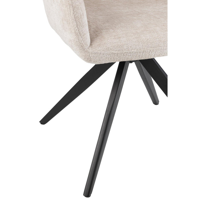 Eetkamerstoel Crème ijzer 56 cm 56.5x58x85 cm-Eetkamerstoelen-J-Line