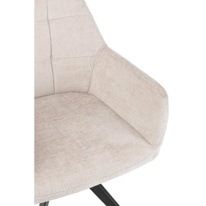 Eetkamerstoel Crème ijzer 56 cm 56.5x58x85 cm-Eetkamerstoelen-J-Line