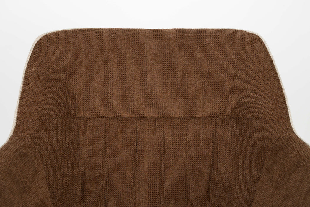 Eetkamerstoel Daley Beige/bruin Polyester Bruin 63x62.5 cm