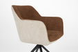 Eetkamerstoel Daley Beige/bruin Polyester Bruin 63x62.5 cm-Eetkamerstoelen-Creating Home