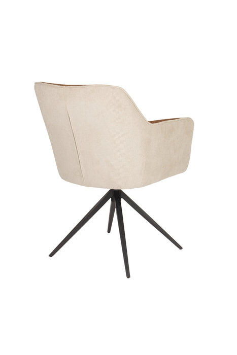 Eetkamerstoel Daley Beige/bruin Polyester Bruin 63x62.5 cm-Eetkamerstoelen-Creating Home
