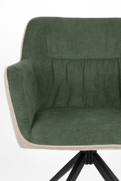 Eetkamerstoel Daley Beige/green Polyester Groen 63x62.5 cm-Eetkamerstoelen-Creating Home