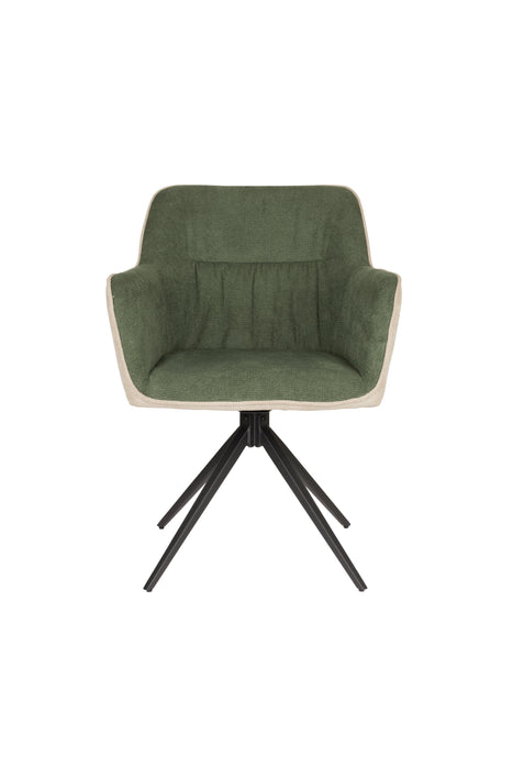 Eetkamerstoel Daley Beige/green Polyester Groen 63x62.5 cm-Eetkamerstoelen-Creating Home