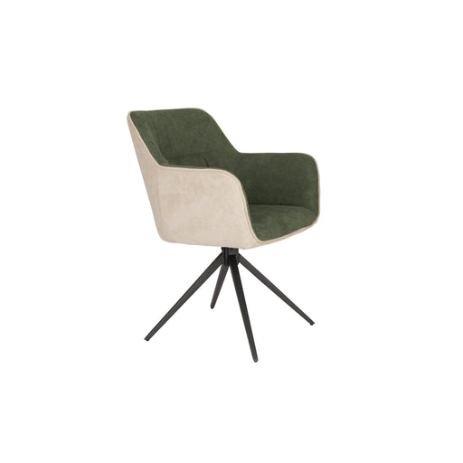 Eetkamerstoel Daley Beige/green Polyester Groen 63x62.5 cm-Eetkamerstoelen-Creating Home