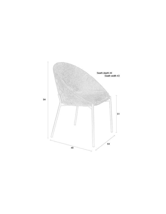 Eetkamerstoel Dando Off Polyester Wit 48x64 cm-Fauteuils-Creating Home
