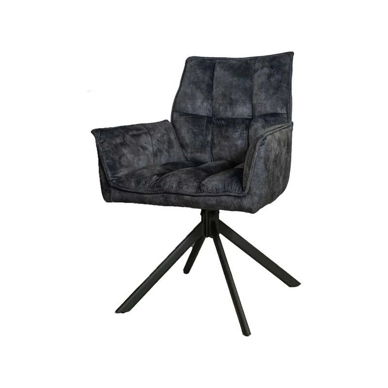 Eetkamerstoel Dani Fluweel Antraciet 65x56x85 cm-Eetkamerstoelen-Starfurn