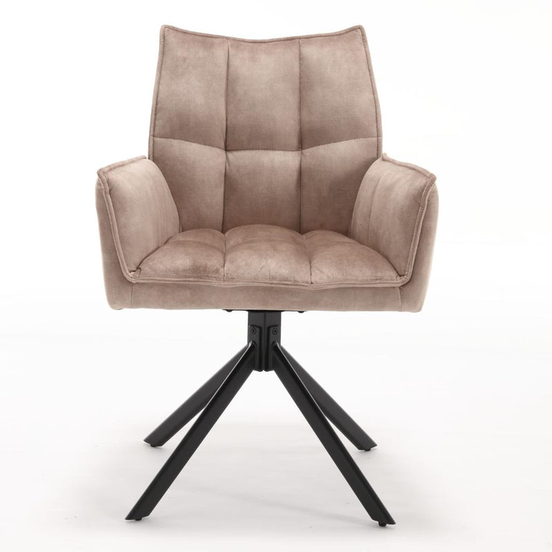 Eetkamerstoel Dani Fluweel Beige 65x56x85 cm-Eetkamerstoelen-Starfurn