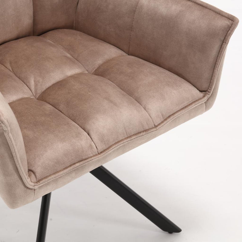 Eetkamerstoel Dani Fluweel Beige 65x56x85 cm-Eetkamerstoelen-Starfurn