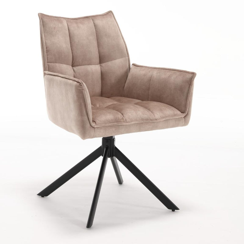Eetkamerstoel Dani Fluweel Beige 65x56x85 cm-Eetkamerstoelen-Starfurn