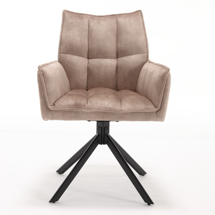 Eetkamerstoel Dani | Velvet Beige | Draaibaar-Eetkamerstoelen-Starfurn