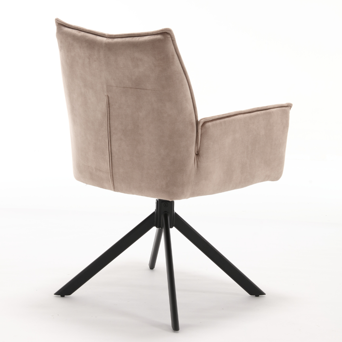 Eetkamerstoel Dani | Velvet Beige | Draaibaar-Eetkamerstoelen-Starfurn