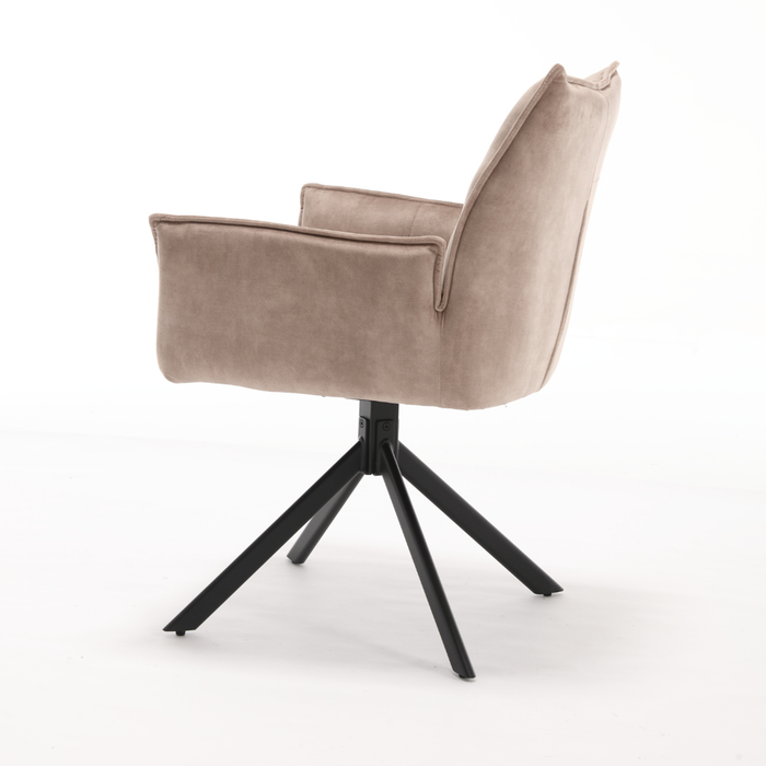 Eetkamerstoel Dani | Velvet Beige | Draaibaar-Eetkamerstoelen-Starfurn