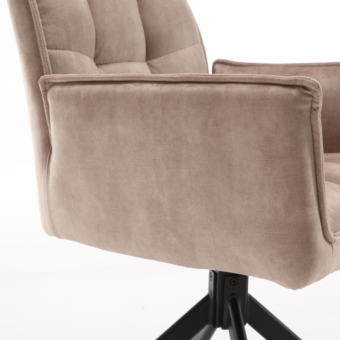 Eetkamerstoel Dani | Velvet Beige | Draaibaar-Eetkamerstoelen-Starfurn