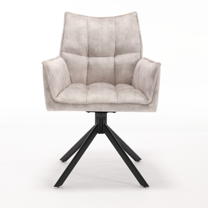 Eetkamerstoel Dani | Velvet Champagne (set of 2) | Draaibaar-Eetkamerstoelen-Starfurn