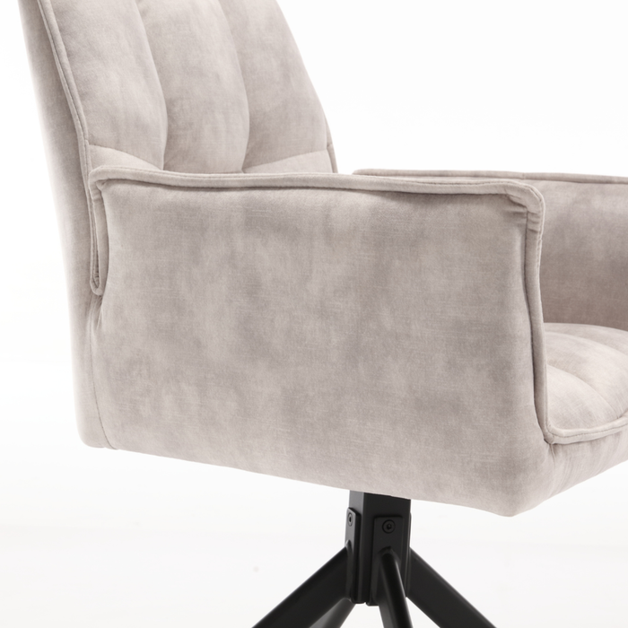 Eetkamerstoel Dani | Velvet Champagne (set of 2) | Draaibaar-Eetkamerstoelen-Starfurn