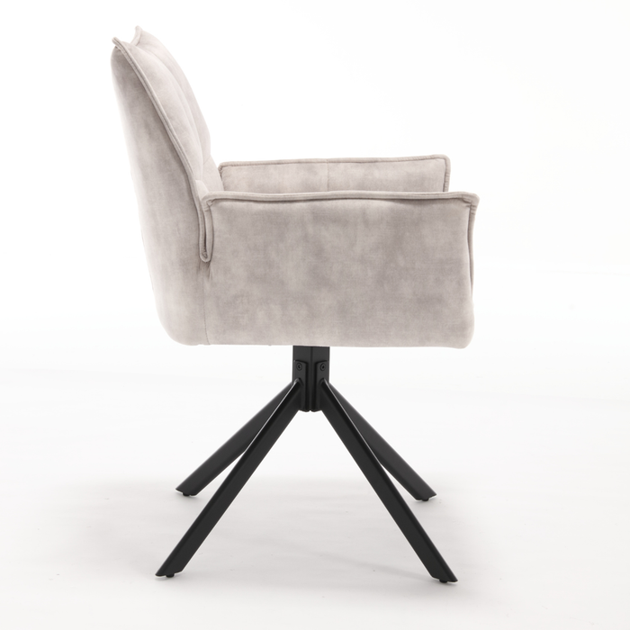 Eetkamerstoel Dani | Velvet Champagne (set of 2) | Draaibaar-Eetkamerstoelen-Starfurn