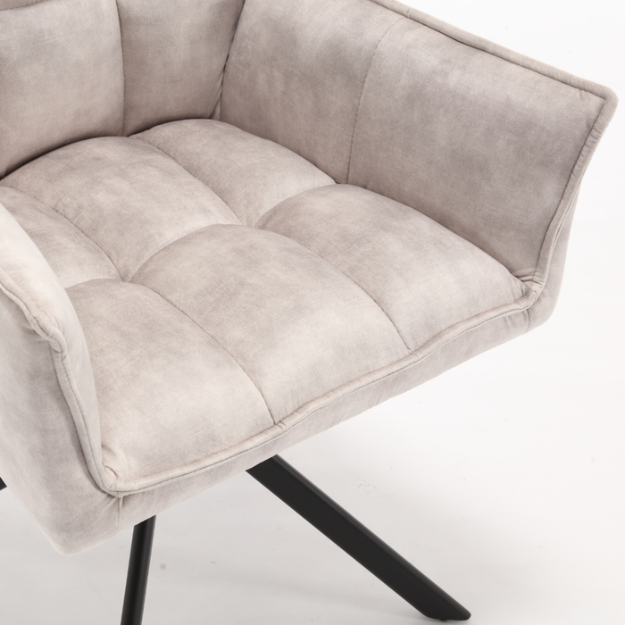 Eetkamerstoel Dani | Velvet Champagne (set of 2) | Draaibaar-Eetkamerstoelen-Starfurn
