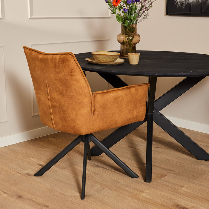 Eetkamerstoel Dani | Velvet Gold | Draaibaar-Eetkamerstoelen-Starfurn