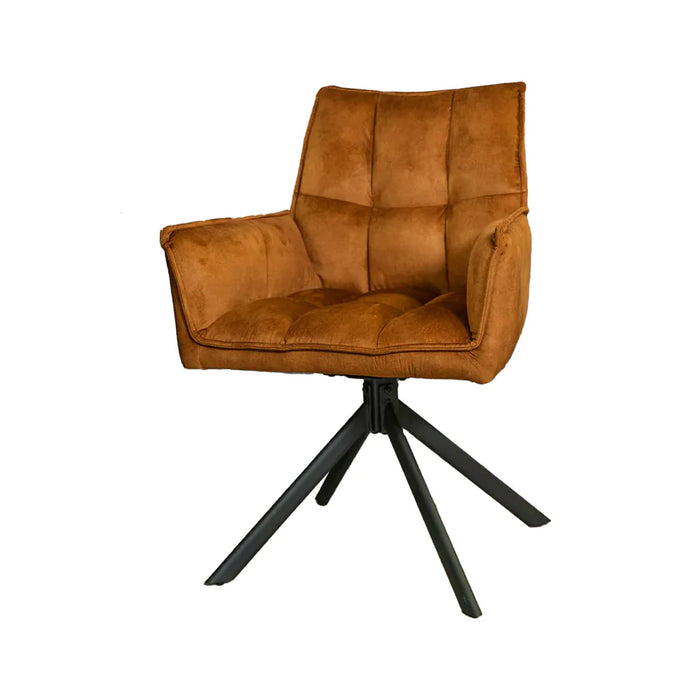 Eetkamerstoel Dani | Velvet Gold | Draaibaar-Eetkamerstoelen-Starfurn