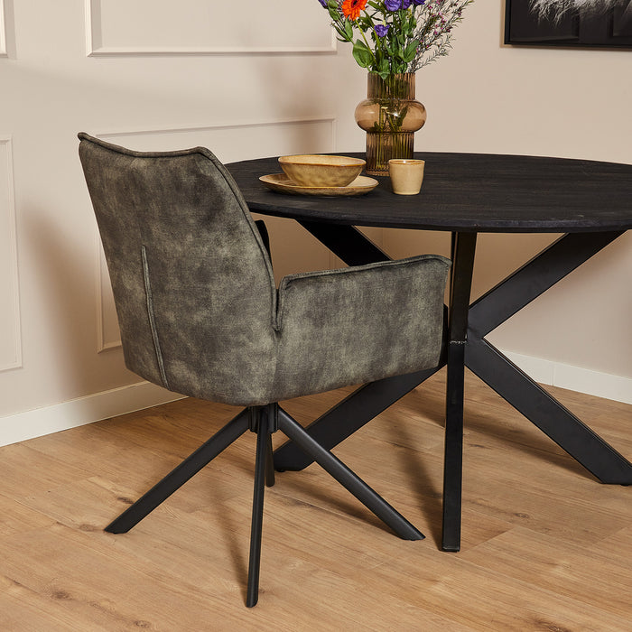 Eetkamerstoel Dani | Velvet Hunter Green | Draaibaar-Eetkamerstoelen-Starfurn