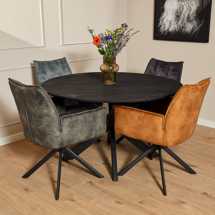 Eetkamerstoel Dani | Velvet Hunter Green | Draaibaar-Eetkamerstoelen-Starfurn
