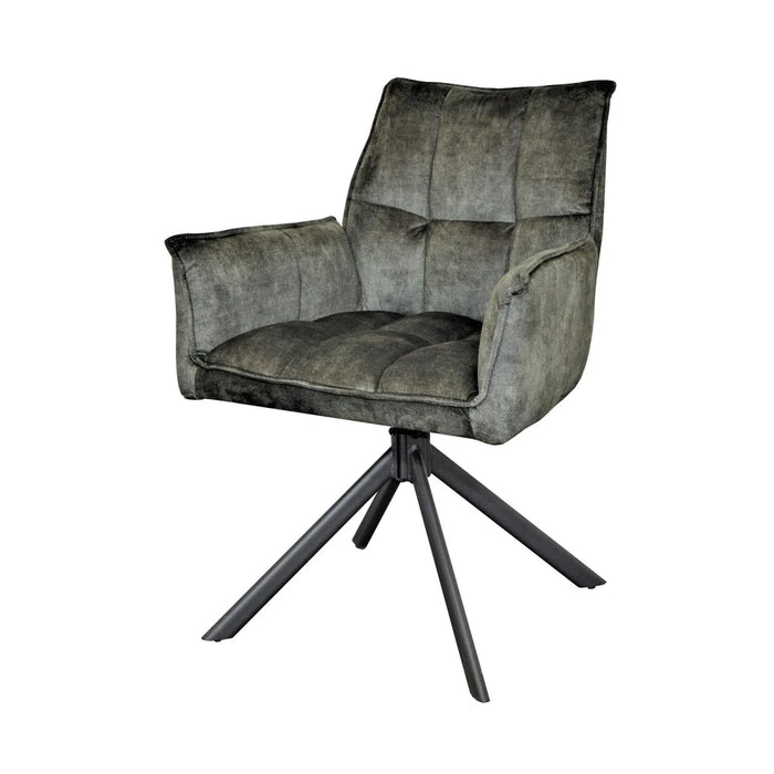 Eetkamerstoel Dani | Velvet Hunter Green | Draaibaar-Eetkamerstoelen-Starfurn