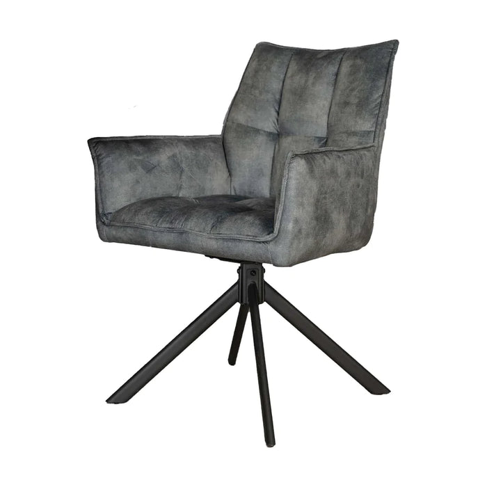 Eetkamerstoel Dani | Velvet Light Blue | Draaibaar-Eetkamerstoelen-Starfurn