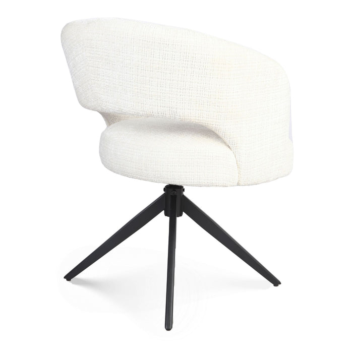 Eetkamerstoel Demi | Off White | Poot Black | Met armleuning-Eetkamerstoelen-Creating Home