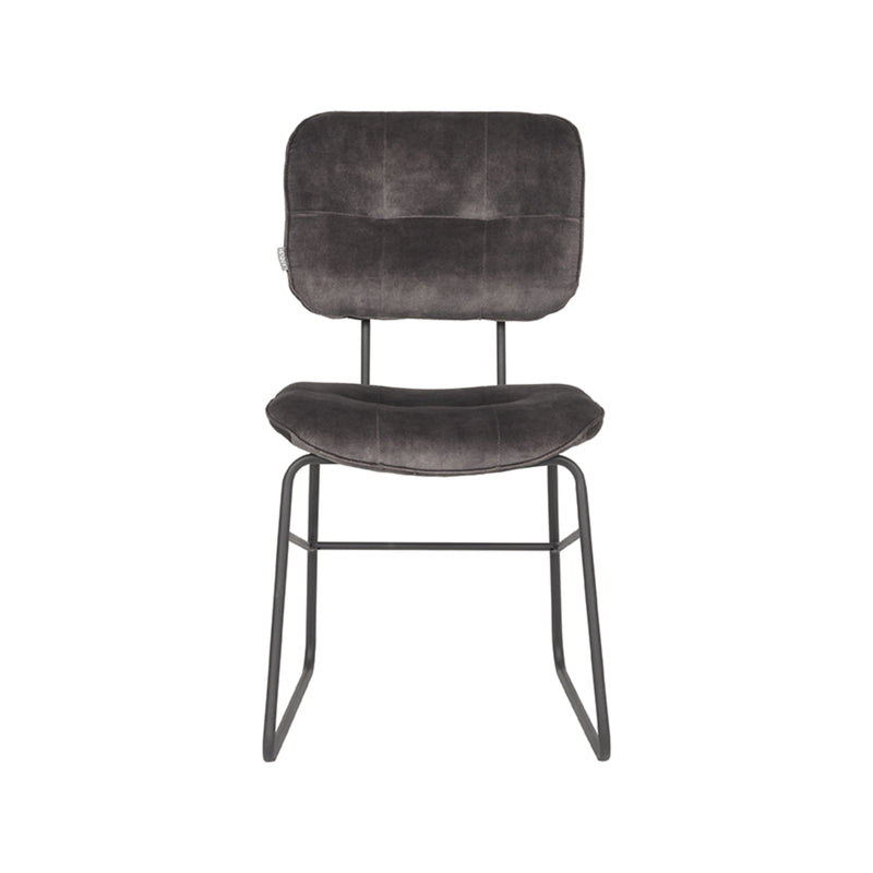 Eetkamerstoel Dez Antraciet Velours 49x60x87 cm-Eetkamerstoelen-LABEL51