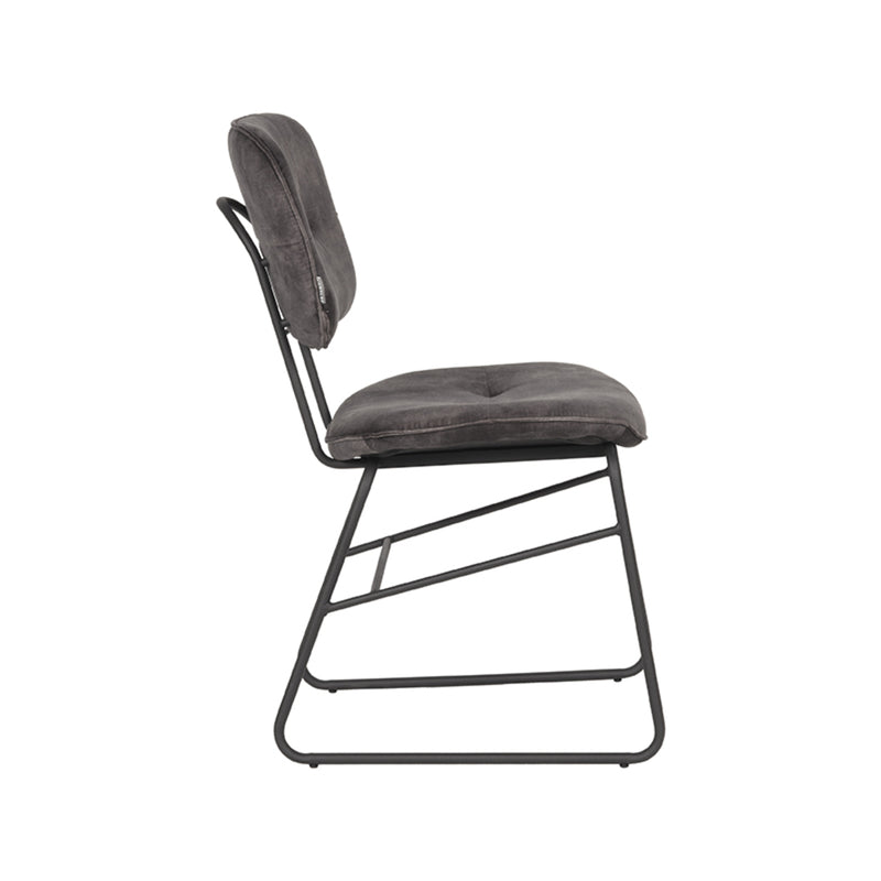Eetkamerstoel Dez Antraciet Velours 49x60x87 cm-Eetkamerstoelen-LABEL51