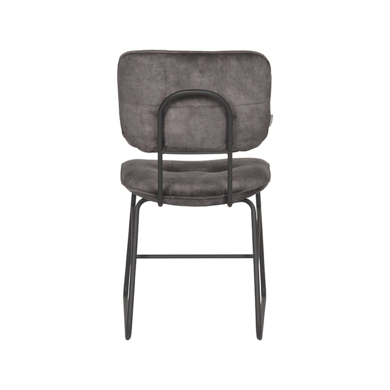 Eetkamerstoel Dez Antraciet Velours 49x60x87 cm-Eetkamerstoelen-LABEL51