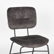 Eetkamerstoel Dez Antraciet Velours 49x60x87 cm-Eetkamerstoelen-LABEL51