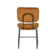 Eetkamerstoel Dez Oker Velours Zwart Metalen Frame 49x60x87 cm-Eetkamerstoelen-LABEL51