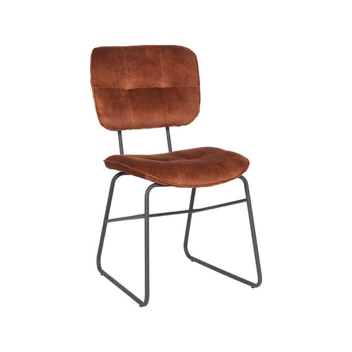 Eetkamerstoel Dez - Rust - Velours-Eetkamerstoelen-LABEL51