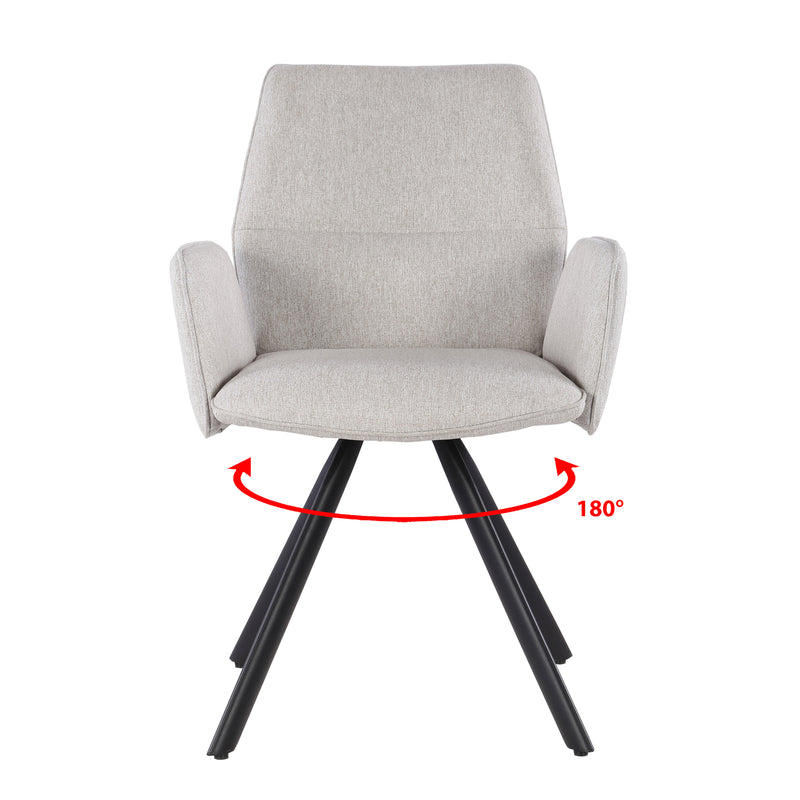 Eetkamerstoel Diana Beige Draaibaar 57 cm-Eetkamerstoelen-Livingfurn