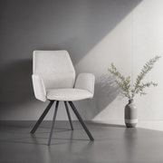 Eetkamerstoel Diana Beige Draaibaar 57 cm-Eetkamerstoelen-Livingfurn