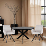 Eetkamerstoel Diana Beige Draaibaar 57 cm-Eetkamerstoelen-Livingfurn