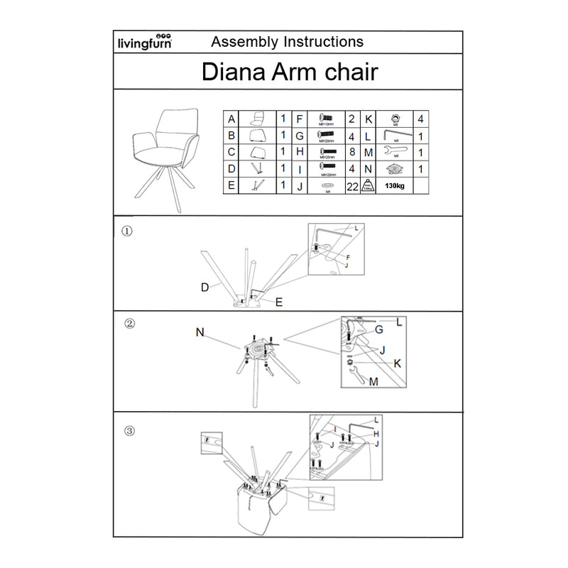 Eetkamerstoel Diana Taupe Draaibaar 57 cm-Eetkamerstoelen-Livingfurn
