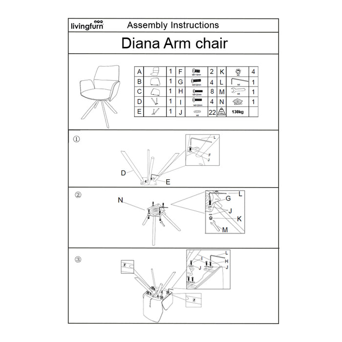 Eetkamerstoel Diana Taupe Draaibaar 57 cm-Eetkamerstoelen-Livingfurn