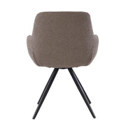 Eetkamerstoel Doreen Bouclé Bruin Draaibaar 61 cm 61x65x83 cm-Eetkamerstoelen-Livingfurn