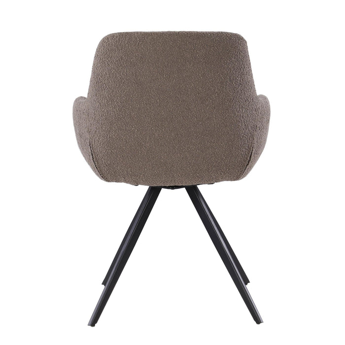 Eetkamerstoel Doreen Bouclé Bruin Draaibaar 61 cm-Eetkamerstoelen-Livingfurn