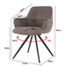 Eetkamerstoel Doreen Bouclé Bruin Draaibaar 61 cm-Livingfurn