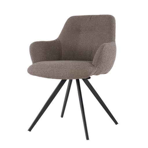 Eetkamerstoel Doreen Bouclé Bruin Draaibaar 61 cm-Livingfurn