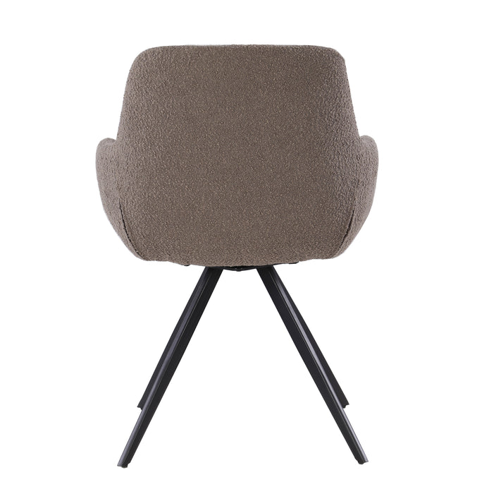 Eetkamerstoel Doreen Bouclé Bruin Draaibaar 61 cm-Livingfurn