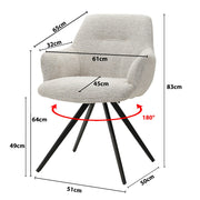 Eetkamerstoel Doreen Sneak Naturel Draaibaar 65 cm 65x61x83 cm-Eetkamerstoelen-Livingfurn