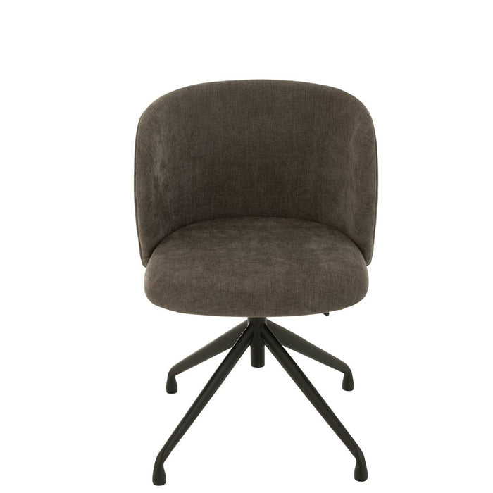 Eetkamerstoel Draaibaar | Omhoog | Omlaag Textiel Dark Grey-Eetkamerstoelen-J-Line